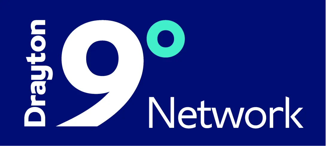 9 Degree Network logo (Rectangle with Blue Background)