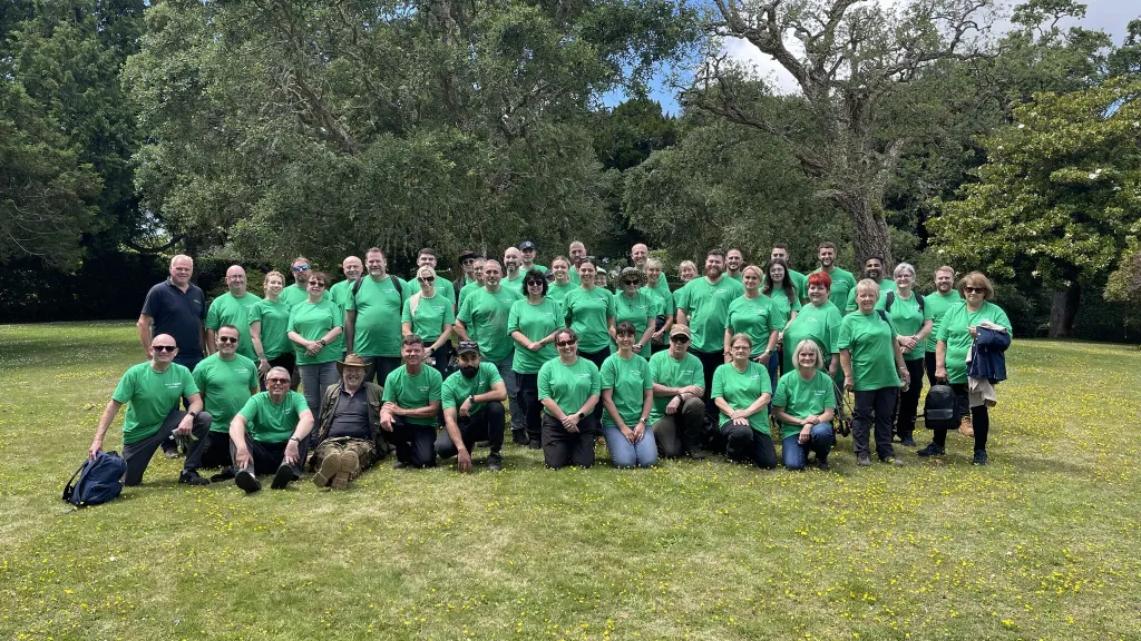 Drayton's volunteering day team members pose for a group photo at Mount Edgcumbe, Cornwall